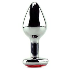 SMALL Heart Base Metal butt plug Red 7 cm-thumb-2