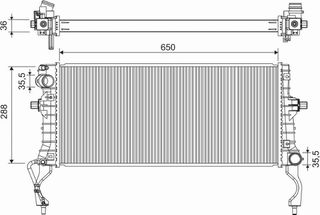 Carro Ψυγείο 1.6 Πετρέλαιο (650x288x36) Με Σωληνάκι κατάλληλο για KIA CEED SPORTSWAGON 2018-2021 (CD) / 25310-M6300 - 1 Τεμ