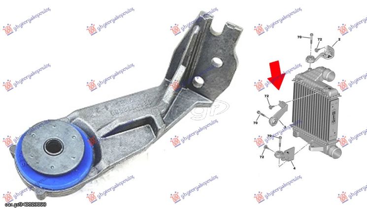 Βάση Ψυγείου Intercooler Άνω / PEUGEOT 308 13-17 / 9803778880 - Αριστερό - 1 Τεμ