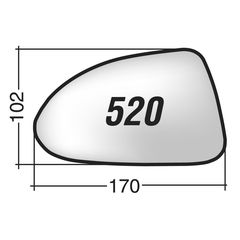 Κρύσταλλο καθρέπτη αριστερό OPEL CORSA (D) 2006 - 2014 OPEL CORSA (E) 2014-2019