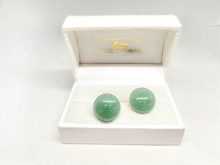 Σκουλαρίκια με πέτρα νεφρίτη (jade stone), σε ασήμι 925 Α9026 ΤΙΜΗ 50 ΕΥΡΩ
