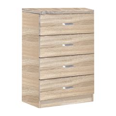 072-000078 Συρταριέρα Killian pakoworld  με 4 συρτάρια sonoma 80x40x80εκ PARTICLE BOARD WITH PAPER FINISH SONOMA, 1 Τεμάχιο