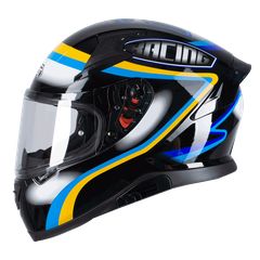 Κράνος Μηχανής Fullface Pilot Snake SV Racing μαύρο/μπλε/κίτρινο