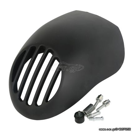 Upper headlamp fly fairing. With integrated headlamp grill