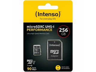Intenso Class Performance microSDXC 256GB Class 10 U1 UHS-I με αντάπτορα (3424492) - Πληρωμή και σε έως 9 δόσεις