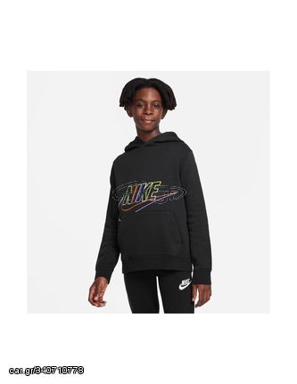 Nike Παιδικό Φούτερ με Κουκούλα και Τσέπες Μαύρο DX5087-010