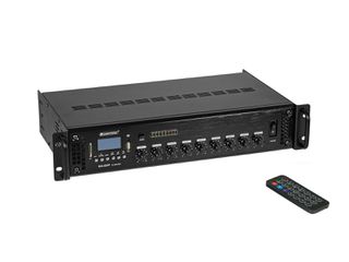 OMNITRONIC MA-120P PA Mixing Amplifier with audio player,IR remote control and Bluetooth, 120 W RMS - OMNITRONIC