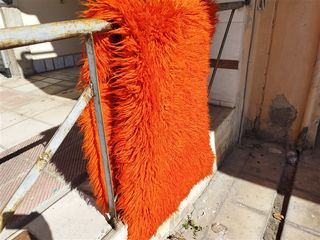 Φλοκάτη διάδρομος γνήσιο μαλλί 200Χ80 πορτοκαλί