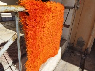 Φλοκάτη διάδρομος γνήσιο μαλλί 150Χ70 πορτοκαλί
