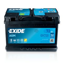 Μπαταρία αυτοκινήτου  Exide EK720 Agm ,start-stop,72Ah