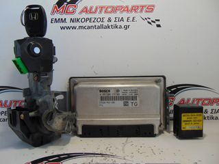 Εγκέφαλος σετ HONDA JAZZ (2001-2008) 37820-PWD-G05 TG 0261208374 39720-SAA-0030 κλειδαριά με κλειδί και πλακέτα anti-theft control