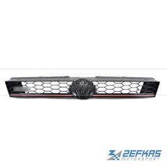 Μάσκα εμπρός VW Polo 6R/6C (2009-2017) Look GTI Facelift με κόκκινη λωρίδα-thumb-2