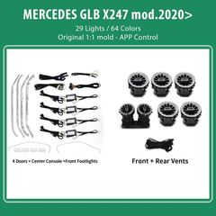 DIQ AMBIENT MERCEDES GLB (X247) mod.2020 (Digital iQ Ambient Light for Mercedes GLB, 29 Lights)