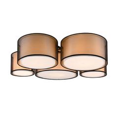 Φωτιστικό Οροφής Trio Lighting Burton 611400532 Μαύρο - Λευκό