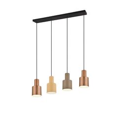 Φωτιστικό Κρεμαστό Trio Lighting Agudo 319400417 Μαύρο Ματ με Πολύχρωμα Αμπαζούρ