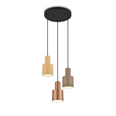 Φωτιστικό Κρεμαστό Trio Lighting Agudo 319430317 Μαύρο Ματ με Πολύχρωμα Αμπαζούρ