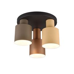 Φωτιστικό Οροφής Trio Lighting Agudo 619430317 Μαύρο Ματ με Πολύχρωμα Αμπαζούρ