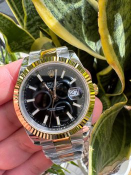 Rolex datejust 41mm 126333 oyster bracelet black dial with two tone 904L and 18k yellow gold plated new superclone edition 2024