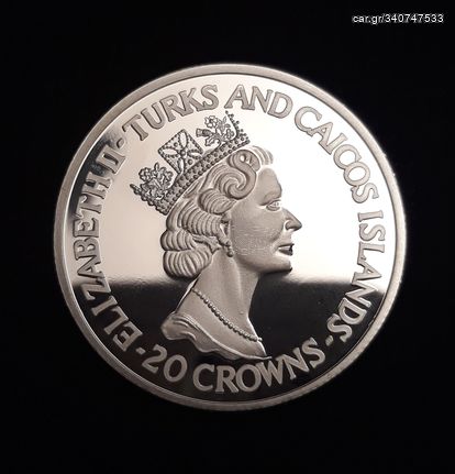 1993 - 20 Crowns - Elizabeth II Coronation Anniversary 1oz 999 Silver Proof **Extremely RARE**