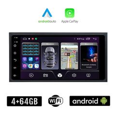 Toyota 4GB Android οθόνη αυτοκινήτου 7'' ιντσών (4+64GB Android Auto Apple Carplay GPS WI-FI Celica RAV4 HILUX Urban Cruiser RAV 4 Youtube Playstore USB ραδιόφωνο Bluetooth ΟΕΜ εργοστασιακού τύπου 4x6