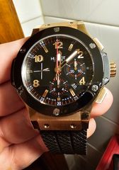 Hublot Big Bang Rose Gold Ceramic 44mm 18k gold plated  ref.301.PB.131.RX HB4100 modified superclone edition with engraved correct movement as original