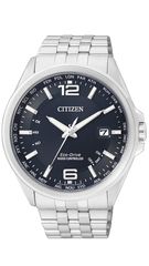 Ρολόι Citizen Radio Controlled Eco Drive 100m με ασημί μπρασελέ CB0010-88L