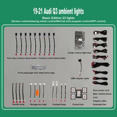 DIQ AMBIENT AUDI Q3 (F3) mod.2019> (Digital iQ Ambient Light Audi Q3 mod. 2019-2021, 23 Lights)