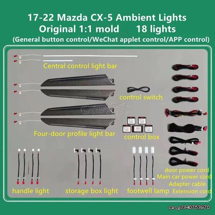 DIQ AMBIENT MAZDA CX-5 mod.2017-2022 (Digital iQ Ambient Light Mazda CX-5 mod. 2017-2022, 18 Lights)