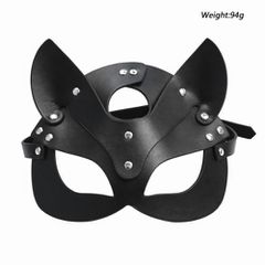 Black Leather Cat Mask O/S-thumb-4