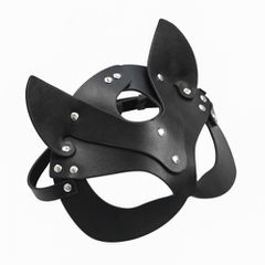 Black Leather Cat Mask O/S-thumb-5