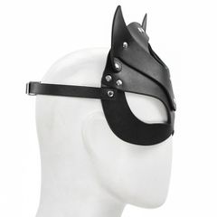 Black Leather Cat Mask O/S-thumb-2