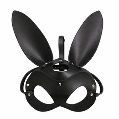 Black Leather Bunny Mask O/S-thumb-6
