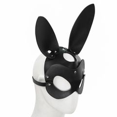 Black Leather Bunny Mask O/S-thumb-1