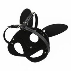 Black Leather Bunny Mask O/S-thumb-8