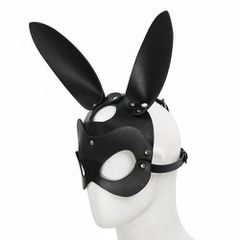 Black Leather Bunny Mask O/S-thumb-2