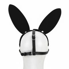 Black Leather Bunny Mask O/S-thumb-4