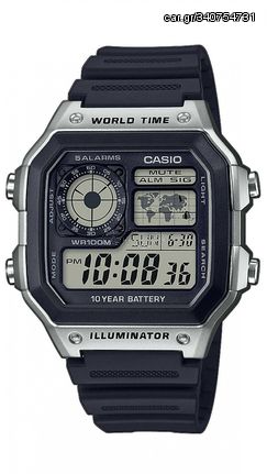 Ρολόι Casio ψηφιακό με μαύρο λουράκι AE-1200WH-1CVEF