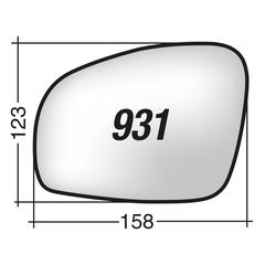 Κρύσταλλο καθρέπτη αριστερό SKODA FABIA 2007 - 2014 SKODA ROOMSTER 2006 - 2015