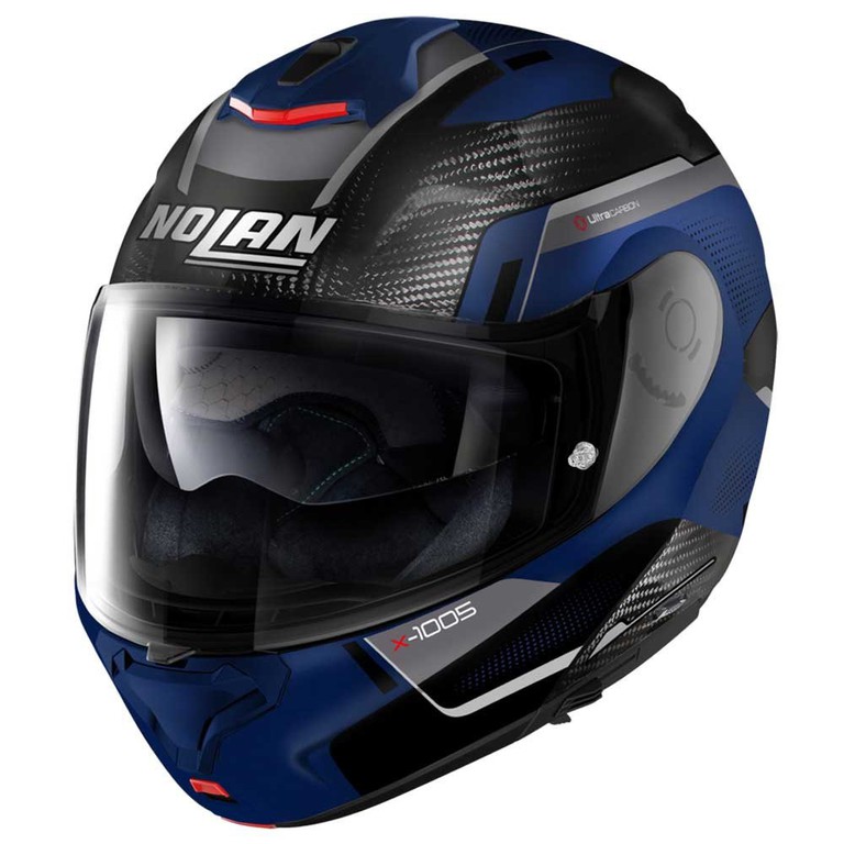 ΚΡΑΝΟΣ NOLAN X-1005 ULTRA CARBON UNDERCOVER BLUE - SILVER - FLAT CAYMAN BLUE (47)