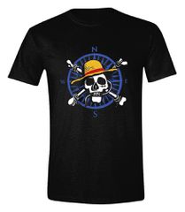 One Piece Live Action T-Shirt Greyscale Skull Size M