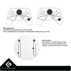 Nintendo Switch Pro Controller wall mount by FLOATING GRIP®, Black / Nintendo Switch-thumb-2