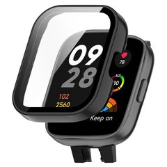 Για Redmi Watch 3 Lite / Redmi Watch 3 Active PC + Tempered Film Ενσωματωμένη προστατευτική θήκη ρολογιού (Μαύρη)