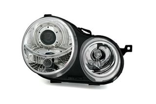 Φανάρια εμπρός angel eyes για Vw Polo 9N (2001-2005) - chrome , χωρίς λάμπες (Η7) - σετ 2τμχ. AutoEuro