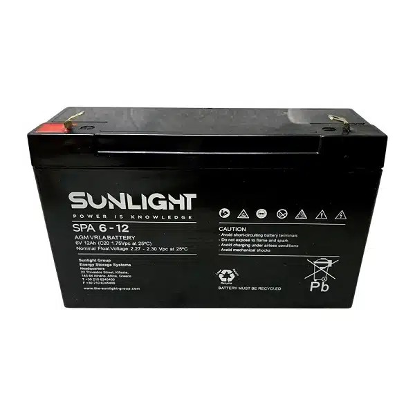 Μπαταρία Sunlight VRLA 6V 12Ah SPA