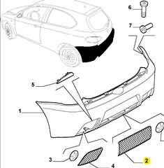 Alfa Romeo 147 GTA Σίτα Σχάρα Προφυλακτήρα Πίσω Καινούργια Γνήσια- 156039258-thumb-2