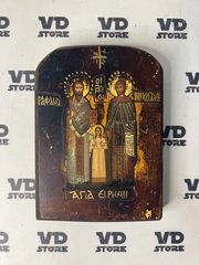 Εκκλησιστική εικόνα "Άγιοι Ραφαήλ,Νικόλαος,Ειρήνη" 14x10 