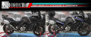 SUZUKI VSTROM 650 - 1000 FULL BODY BLUE GREY - STICKER SET-thumb-1