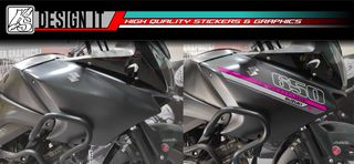 SUZUKI VSTROM 650 - 1000 FULL BODY MAGENTA GREY - STICKER SET-thumb-2