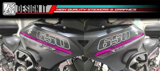 SUZUKI VSTROM 650 - 1000 FULL BODY MAGENTA GREY - STICKER SET-thumb-3