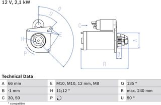 Bosch Μίζα - 0 986 020 131